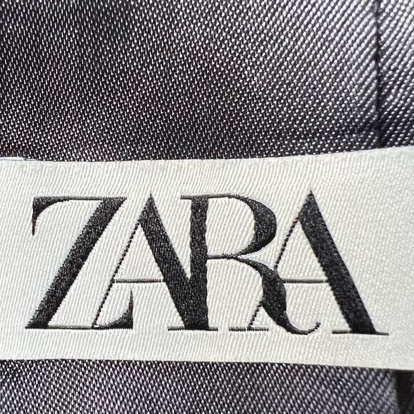 Zara Oversized Slate Blue One Button Front Faux Pocket Soft Blazer Size L - Picture 4 of 16
